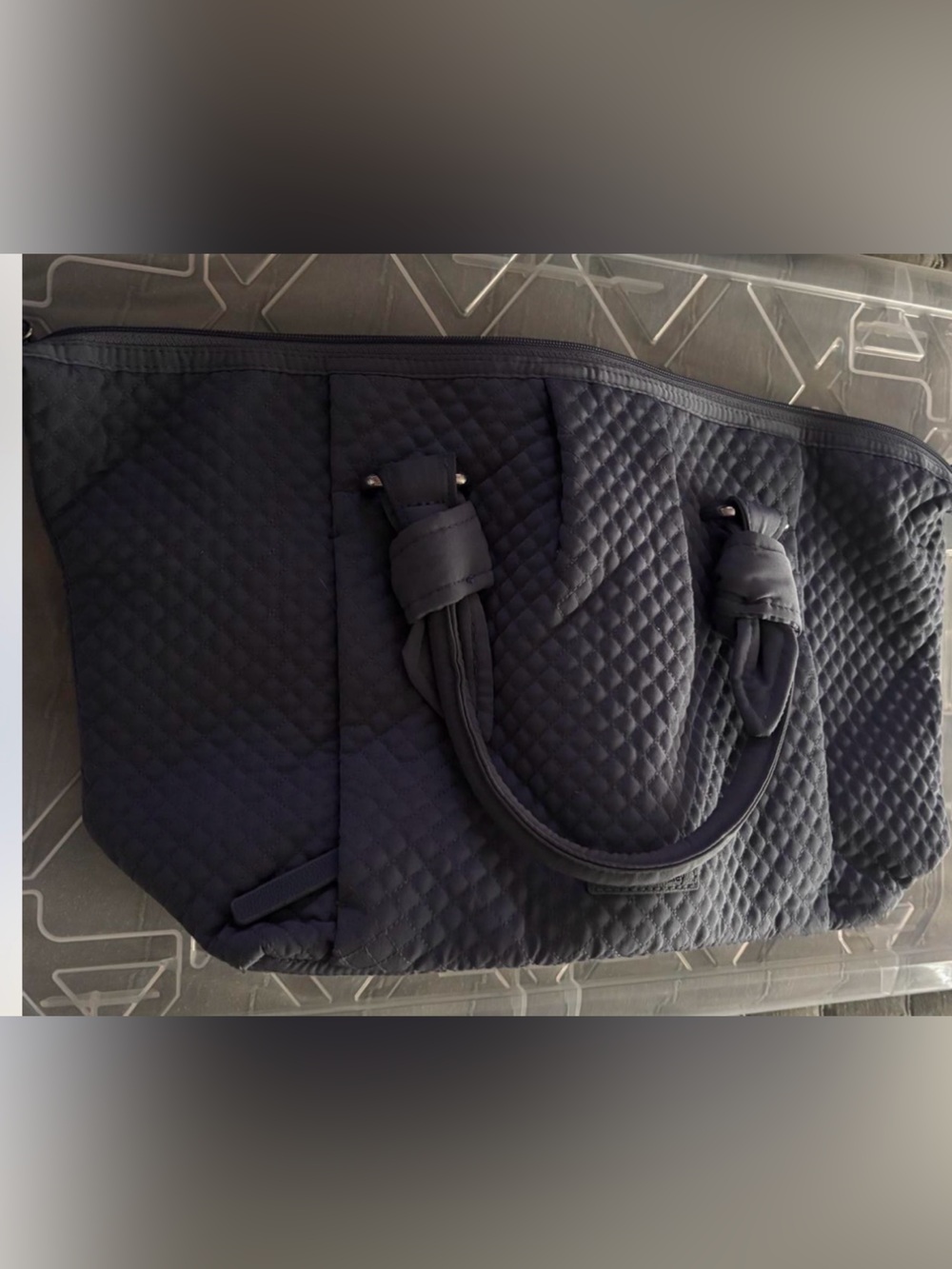 Vera Bradley Quilted Navy Blue Tote